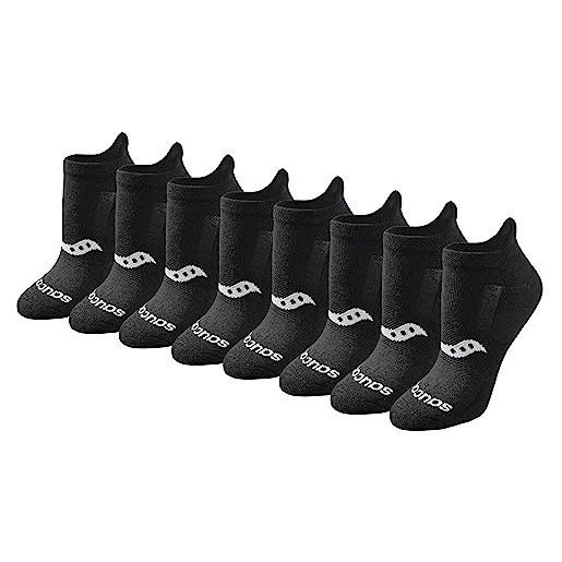 Saucony women's performance heel tab athletic socks (8 & 16, black solid (8 pairs), shoe size: 10-13