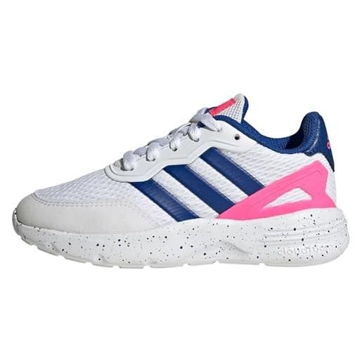 adidas nebzed lifestyle lace running, sneakers unisex - bambini e ragazzi, ftwr white team royal blue lucid pink, 40 eu