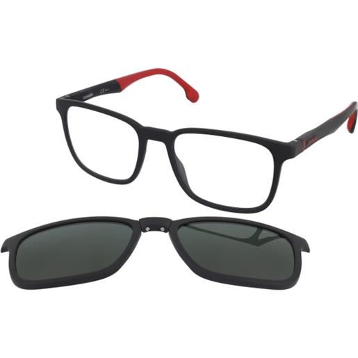 Carrera ca8045/cs 003/uc | occhiali da vista con clip da sole | unisex | plastica | quadrati | nero | adrialenti