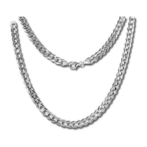 SilberDream collana per donna e uomo, collana a maglia larga, 45 cm, argento 925 sfaccettato sdk28445j. 