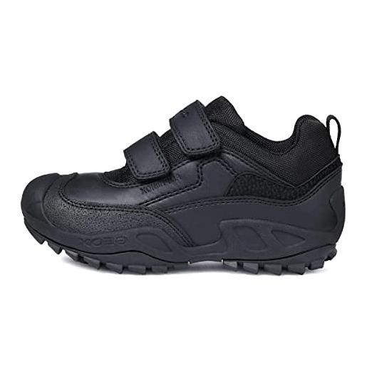 Geox j new savage boy b a, scarpe a collo basso bambini e ragazzi, nero, 33 eu