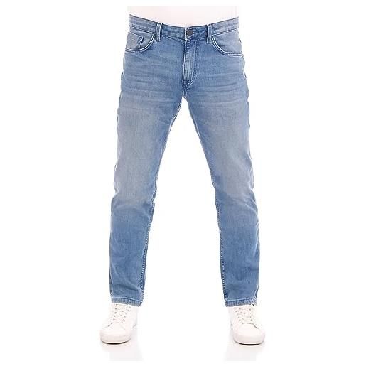 TOM TAILOR marvin - jeans da uomo straight fit, denim elasticizzato, in cotone, blu, w30, w31, w32, w33, w34, w36, w38, w40, w42, clean mid stone blue denim (10113), 34w x 32l