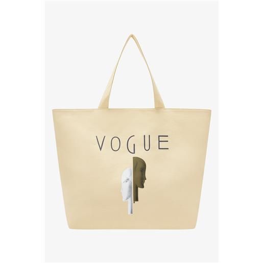 VOGUE Collection borsa vogue icons vaniglia con stampa della copertina sul fronte