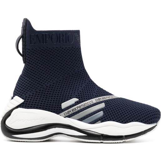 Emporio Armani sneakers senza lacci chunky - blu
