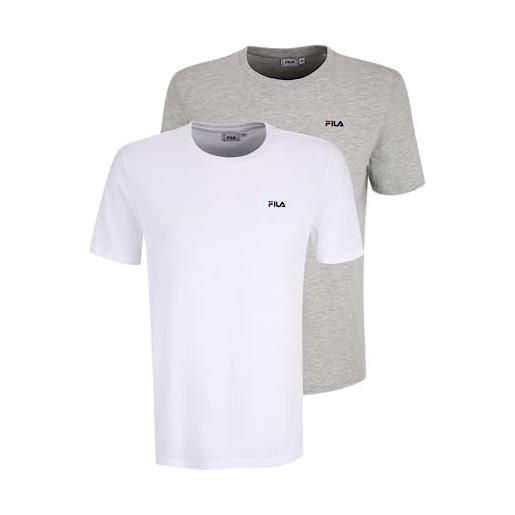 Fila brod tee/confezione doppia t-shirt, bianco brillante, xxl uomo