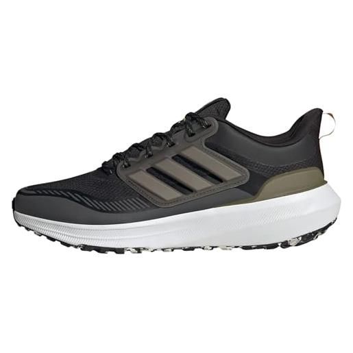 adidas ultrabounce tr bounce running shoes, low (non football) uomo, core black/ftwr white/preloved yellow, 44 2/3 eu