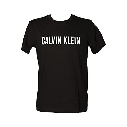 Calvin Klein t-shirt uomo ck manica corta girocollo con stampa logo davanti articolo km0km00836 crew neck logo, ycd pvh classic white, m