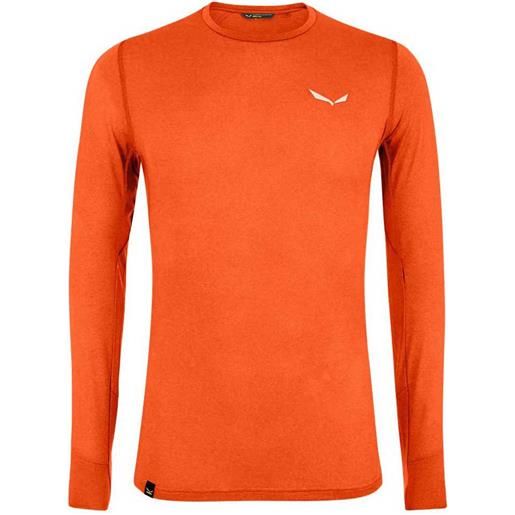 Salewa pedroc hybrid 2 dryton long sleeve t-shirt arancione 2xl uomo