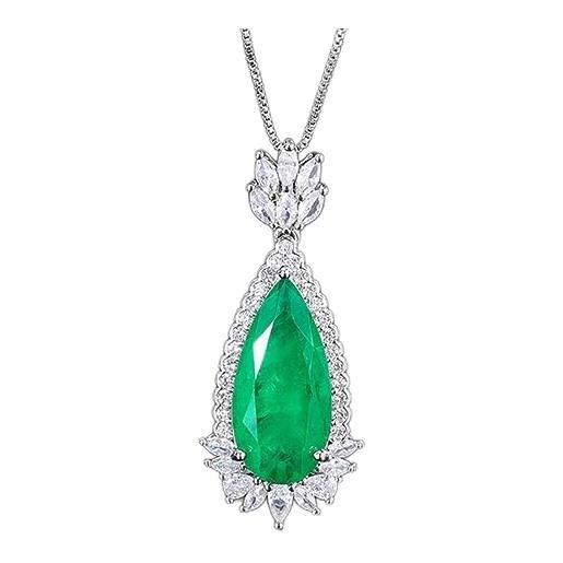 LAYCHEN vintage 12 * 26mm smeraldo paraiba tourmaline collana con pendente per donna lab diamond cocktail party accessori per gioielleria raffinata
