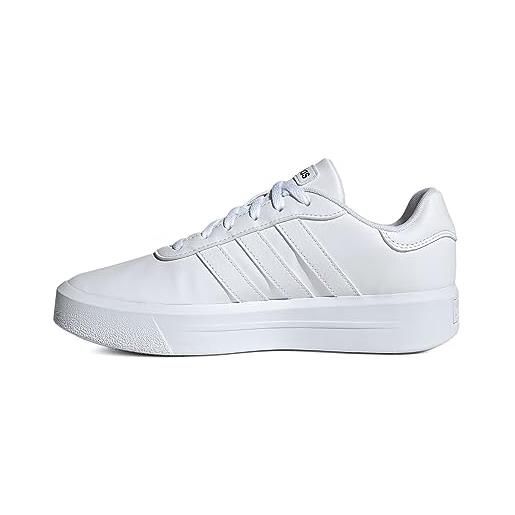 adidas court platform, sneakers donna, ftwr white ftwr white core black, 44 eu