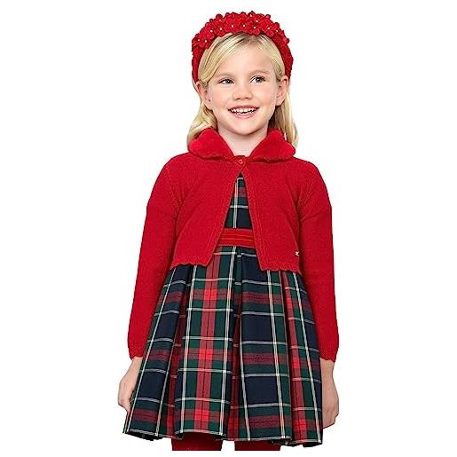Abel & Lula cardigan tricot colletto pell per bambine e ragazze rosso 4 anni (104cm)
