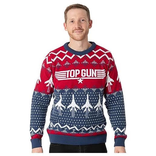 Top Gun da uomo jumper natalizio adulti combattenti jet navy maglione a maglia l