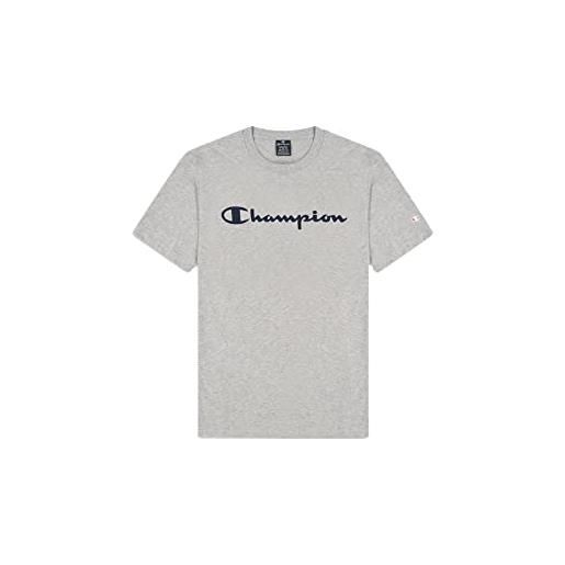 Champion legacy american classics logo s/s t-shirt, grigio melange, xl uomo