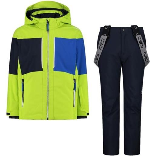 Cmp kid set jacket and pant completo sci lime/blu junior bimbo