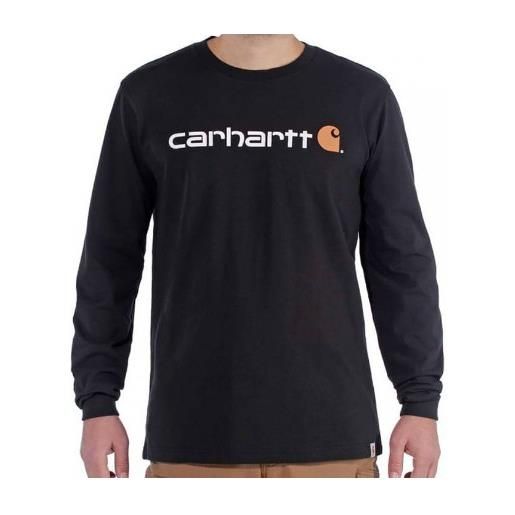 Carhartt relaxed fit heavyweight ls logo graphic t-shirt m/l nera uomo