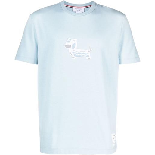 Thom Browne t-shirt con applicazione - blu