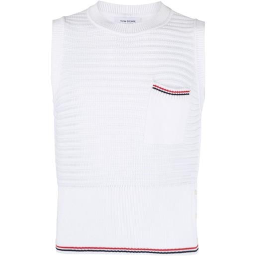 Thom Browne top smanicato - bianco