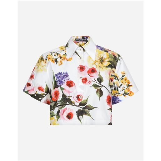 Dolce & Gabbana camicia corta in cotone stampa giardino