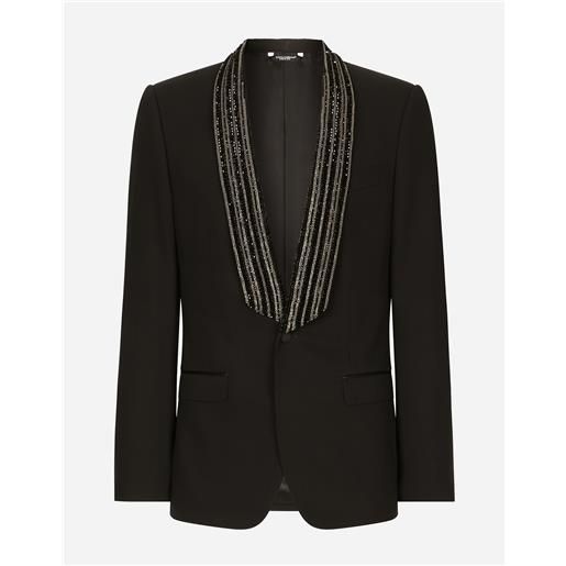 Dolce & Gabbana giacca monopetto con collo a scialle ricamato