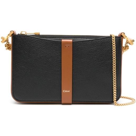 Chloé borsa a tracolla marcie in pelle - nero