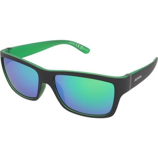 Alpina kacey black-green matt | occhiali da sole sportivi | unisex | plastica | rettangolari | nero | adrialenti