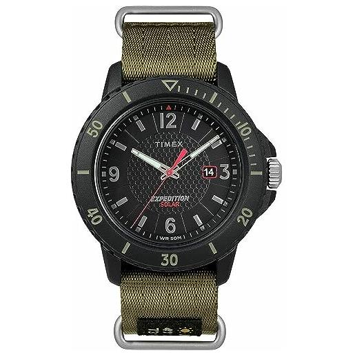 Timex orologio da uomo expedition gallatin solar tw4b14500, verde (scorrevole color oliva), 44 mm