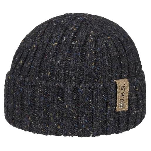 Stetson berretto in lana hantsport donegal uomo - made italy beanie lavorato a maglia con risvolto autunno/inverno - taglia unica blu scuro