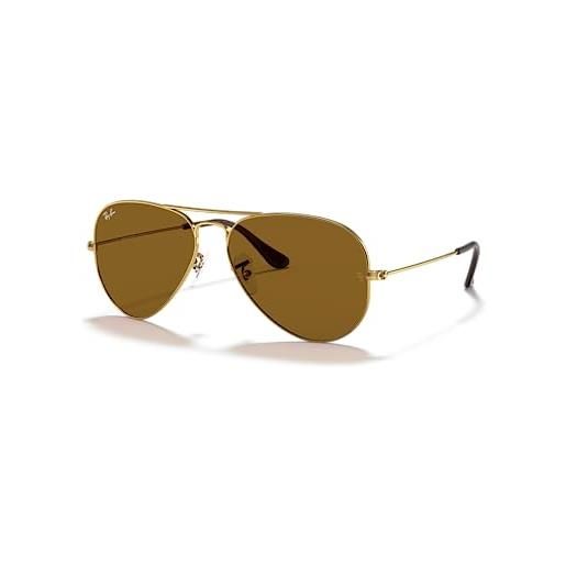 Ray-Ban rb3025 aviator occhiali da sole unisex adulto, oro (001/33), 62 mm