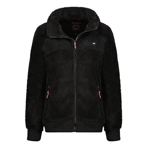 Geographical Norway tandora lady - giacca in pile donna con zip - abbigliamento caldo comodo - felpa maniche lunghe resistente - maglione invernale ideale autunno inverno (nero l)