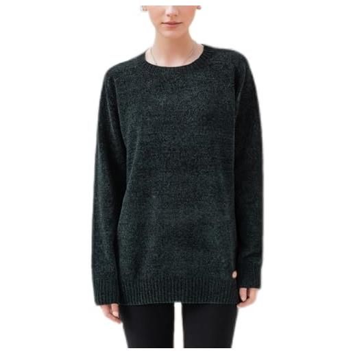 Simple&Opulence maglione da donna girocollo, in ciniglia caldo pullover per donna, maglione invernale casual a maniche lunghe, l, verde scuro