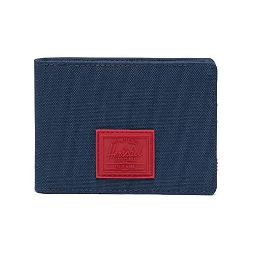 Herschel roy rubber rfid wallet navy/red