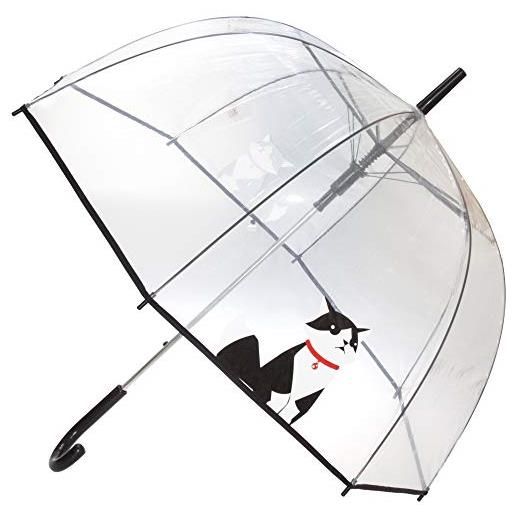 Susino ombrello a campana trasparente, ombrello trasparente con stampa bulldog francese, ombrello a cupola automatico, grande protezione con un diametro di 85 cm, trasparente stampato
