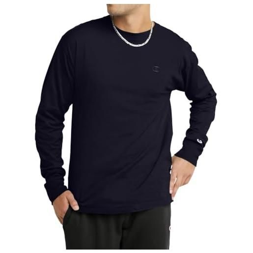 Champion t-shirt manica lunga in jersey classico camicia, granito heather, xl uomo