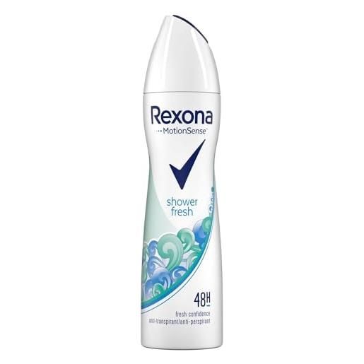 Rexona - 3 deodorante spray da donna shower fresh, 150 ml