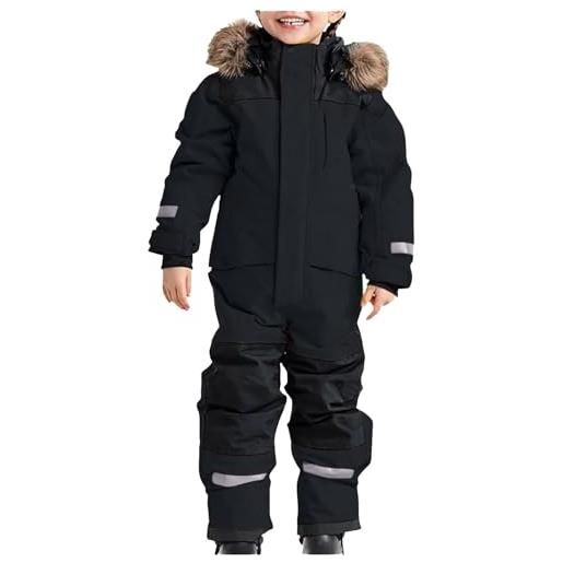 Fannyfuny tuta sci bambini intera antivento e impermeabile, snowsuit caldo invernale giacca con cappuccio tuta da sci bambino tute da sci bambino e ragazzi giacca sci bambino