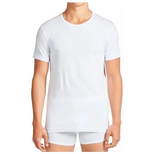 GENERICO maglietta intima uomo felpata 3-5 pezzi girocollo - maglietta intima uomo caldo cotone pettinato - maglietta intima uomo invernale art. 1043 (xl, 3 pezzi-bianco)
