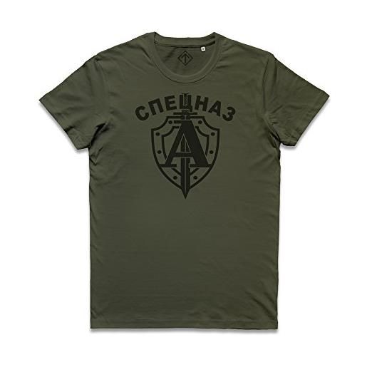 WARTSHIRT maglietta gruppo alfa spetsnaz спецназ альфа kgb fsb russian alpha group t-shirt (military green, xl)