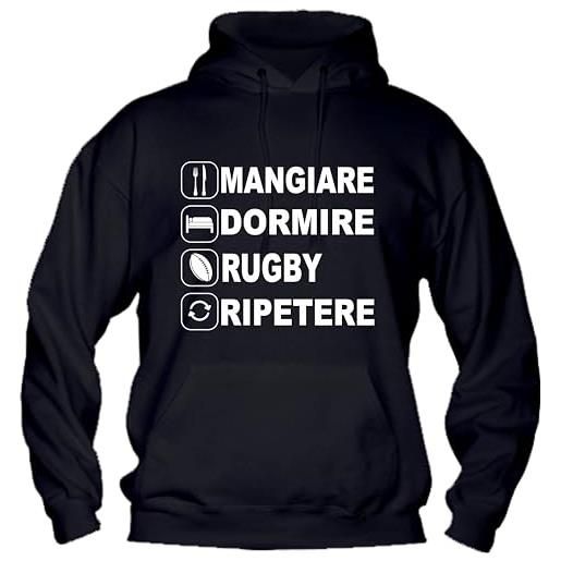 Social Crazy maglia felpa cappuccio uomo & bambino - rugby - super vestibilità top qualità (12-14 anni, bianca)