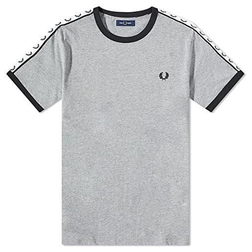 Fred Perry taped ringer t-shirt steel marl, grigio, m