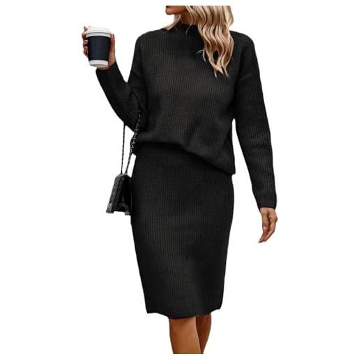 Generico Vestito In Maglione Donna Abiti Invernali Casual A Maniche Lunghe Invernali Elegante Abito In Maglia Pullover Autunnale Lungo Curvy Maglie Vestiti Vestito Donna Autunno