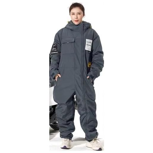 KEAAN inverno motorcycle. Jacket one piece cold. Proof windproof suit motorcycle cross-country equipment uomo e donna ski fishing suit-grey||xxxl