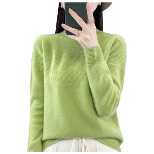 Generic maglione in lana merino da donna autunno inverno pullover con collo a lupetto maniche lunghe maglieria calda in cashmere di base