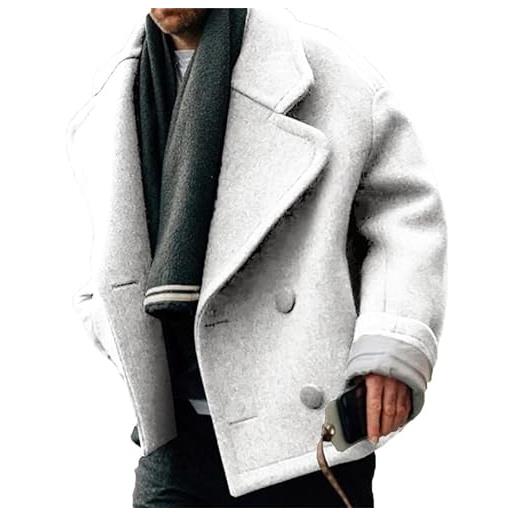 CRITOR cappotto classico doppiopetto da uomo 2024 giacca dalla vestibilità regolare cappotto invernale caldo outwear