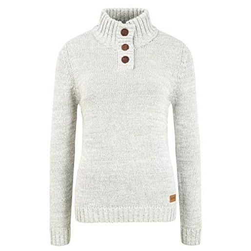 Oxmo philicita maglione in maglia grossa pullover maglieria da donna con colletto troyer, taglia: m, colore: coffee bea (795973)