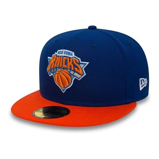 New Era nba league basic 59fifty york knicks snapback cap, uomo, navy orange, 7 1/2 (59.6 cm)