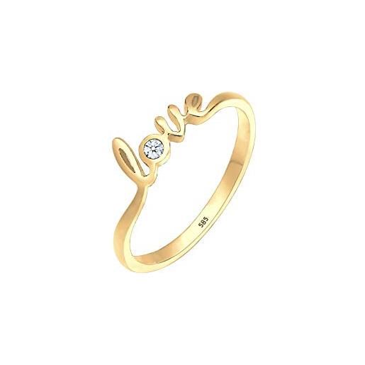 DIAMORE elli diamonds anello donne lettera d'amore con diamante (0,03 ct. ) in oro giallo 585