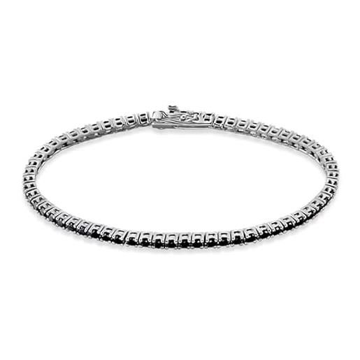 Stroili bracciale tennis argento Stroili silver elegance 1619156 con zirconi neri