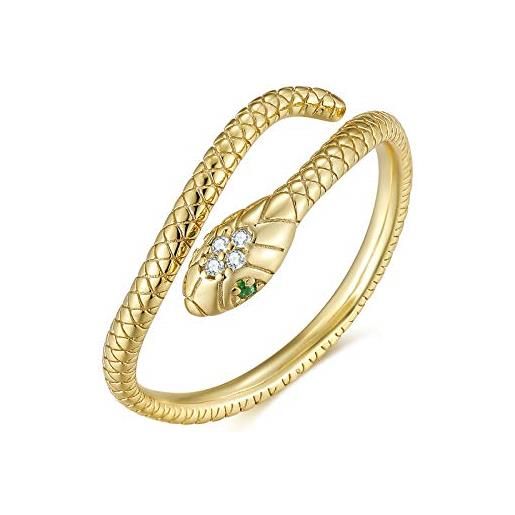 Qings anello serpente oro regolabile anelli serpente vintage oro snake open ring
