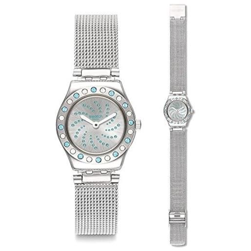 Swatch orologio analogico quarzo donna con cinturino in acciaio inox yss320m