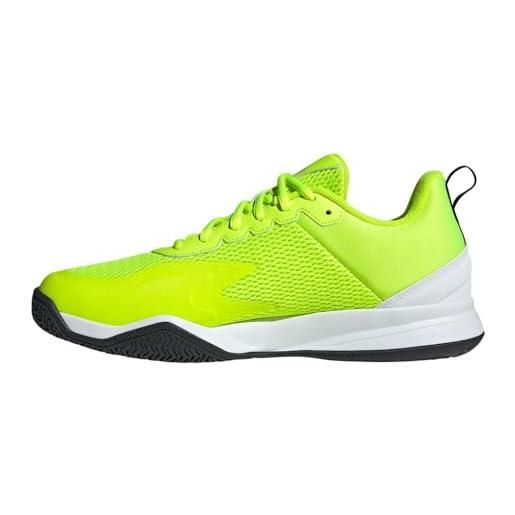 adidas velocità di courtflash, scarpe da ginnastica uomo, lucid lemon core nero nuvola bianca, 48 2/3 eu